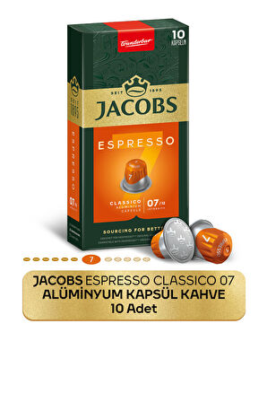 Jacobs Espresso 7 Classico Kapsül Kahve Nespresso Uyumlu 10 Kapsül